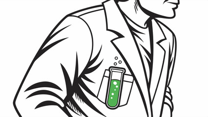 Scientists Lab Coat with Test Tube of Green Liquid