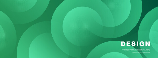 Modern banner background. Green gradations. Circle shape modern background, abstract memphis, colorful .Vector illustration.