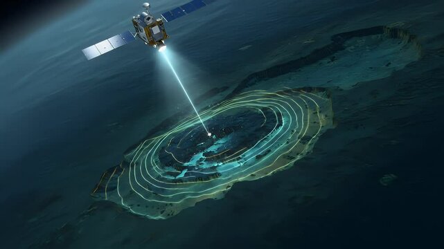 Satellite scanning earth subsurface