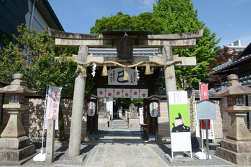 Obraz premium 菅原院天満宮神社 入口の鳥居 京都市上京区
