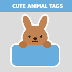 Bunny Name Tag Sticker – Cute Rabbit Label for Kids and Crafts