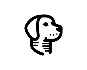 Vector dog icon in modern flat style