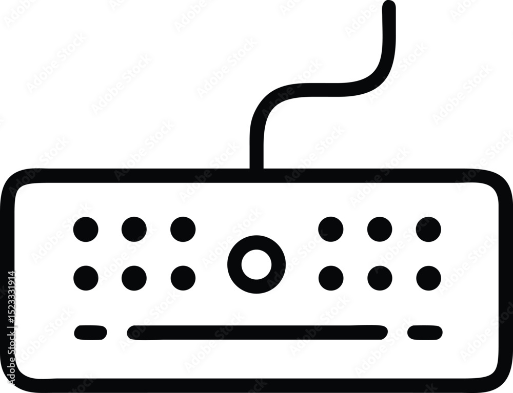Fototapete simple black keyboard outline icon with transparent background for graphic design