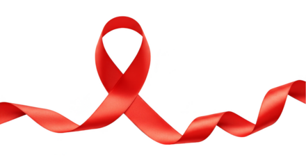 Aids Awareness Red Ribbon Symbol on a Transparent Background Png