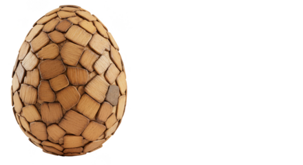 3D Easter Textured Egg Illustration Ornate Pattern in Brown Background