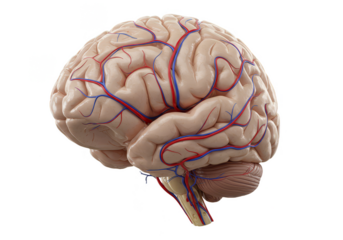 3d Illustration of Human Brain Anatomy Medical Structure with Vessels