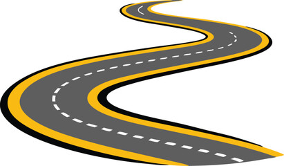 asphalt road with yellow lines