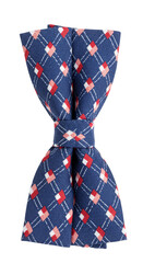 Illustration Blue Bowtie with Red Diamonds Pattern on Transparent Background