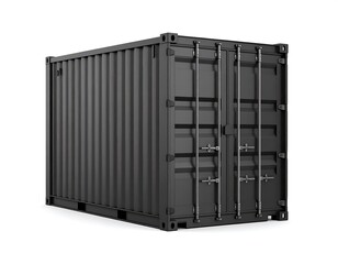 Modern Black Shipping Container.cargo, freight, logistic, shipping, storage, isolated, container, commerce, commercial, delivery, export, goods, heavy, import, international, isolated on white, large,