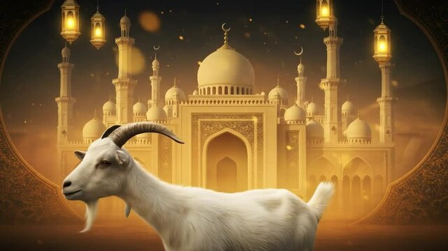 Goat Standing in Front of Golden Palace