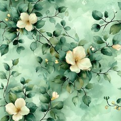 Seamless, green watercolor texture with lively, organic brushstrokes. Ideal for energetic backgrounds, expressive digital art, and dynamic design projects, conveying a fresh, bold, and modern feel.
