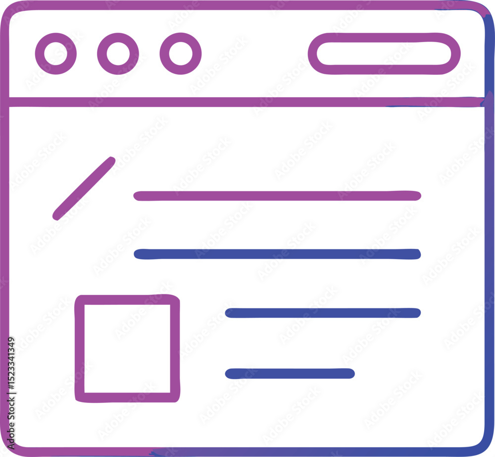 Poster website interface icon with abstract gradient outline suitable for design projects