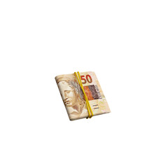 Nota de 50 Reais Elemento 3D Render Realista Isolado