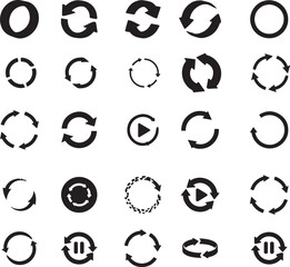 Circle Arrows Vector Set &ndash; Rotation & Refresh Icons for Digital Navigation