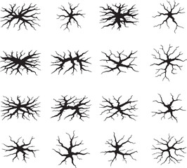 Crack & Fissure Line Art Vector Set