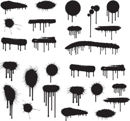 Dripping Stain Vector Set