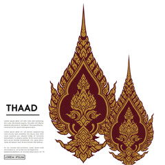 Illustration of Traditional Thai Ornament Pattern Gold Design Decoration