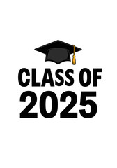 Illustration of Class of 2025 Graduation Cap Diploma and Achievement