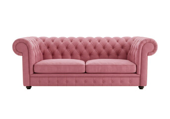 Fototapeta premium 3d Rendering of Pink Sofa with Cushions Isolated on Transparent Background