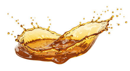 Dynamic Yellow Liquid Splash Water Motion on Transparent Background