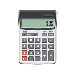 Illustration Pixel Art Calculator for Finance Mathematics and Calculation