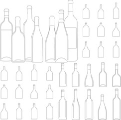 Minimalist Wine Bottle Outline Vector