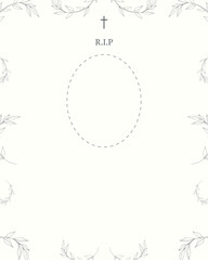 Elegant digital funeral invitation in vector. Template ready for editing