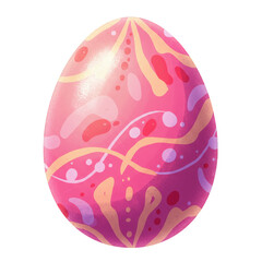 Illustration Of Pink Easter Egg With Ornate Decoration In Transparent