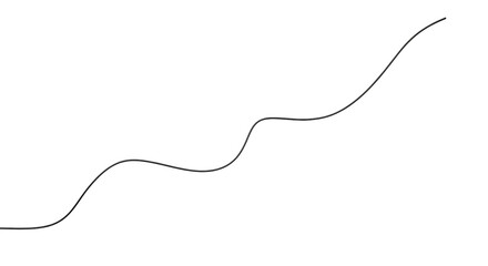 Abstract Gray Line on Black Background Depicting Growth Progress and Fluctuations in Data Analysis and Business Trends Visualization