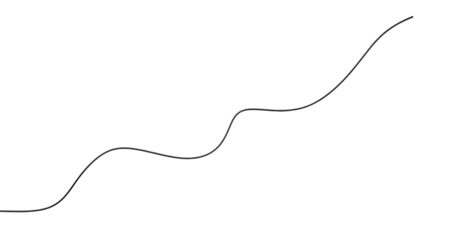 Abstract Gray Line on Black Background Depicting Growth Progress and Fluctuations in Data Analysis and Business Trends Visualization