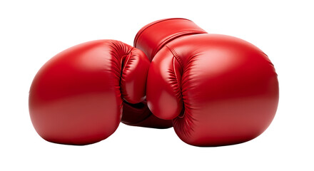 Pair of Red Leather Boxing Gloves on a Black Background Ready for a Fight or Sparring Session