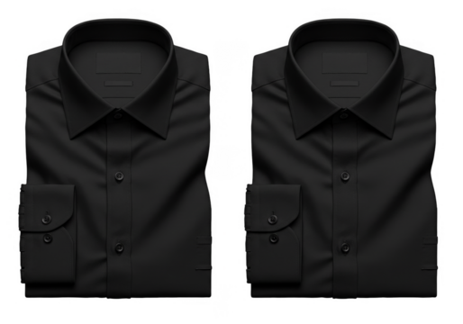 Isolated Black Dress Shirts Apparel Fashion Formal Clothing Design
