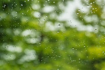 rain drops on the windshield
