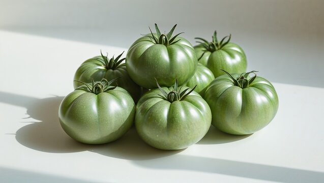 Fresh green tomatoes still life