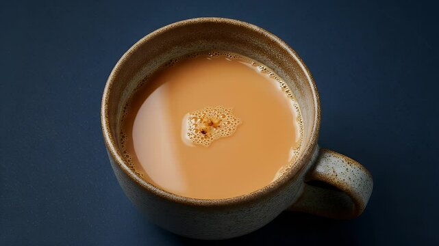 Cup of chai tea in rotation