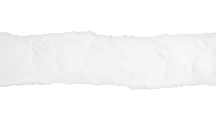 Torn White Paper Strip on Black Background for Text Overlay and Design Elements