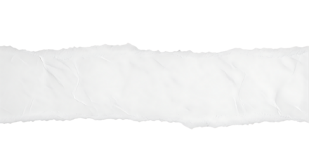 Torn White Paper Strip on Black Background for Text Overlay and Design Elements