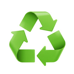 Obraz premium Isolated 3d Render Of Green Recycle Icon Showing Circular Arrows Symbol