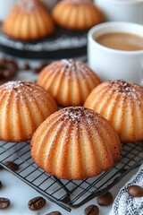 Delicate Madeleine Cakes with Coffee
