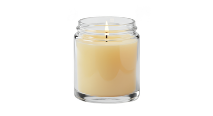 Illustration Of Burning Scented Candle In Glass Jar On Transparent Background