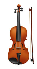 Fototapeta premium Illustration of Brown Violin With Bow Music Classical String Instrument