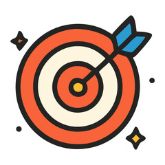  goal setting Icon, Filled Line style icon vector illustration, Suitable for website, mobile app, print, presentation, infographic and any other project.