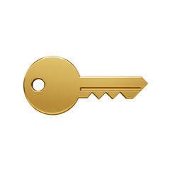 Illustration Of Gold Key Security Access Metallic Object On Transparent