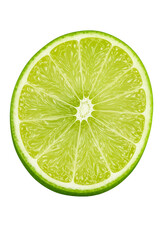 Isolated Half Slice of Fresh Green Lime Fruit Food Still Life