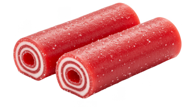 Isolated Gummy Roll Candy Red Sweet Treat On Transparent Background