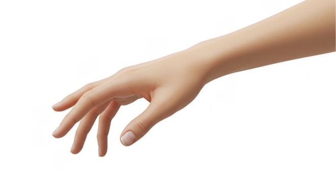 Isolated Female Hand Reaching Out With Elegant Skin And Transparent Background