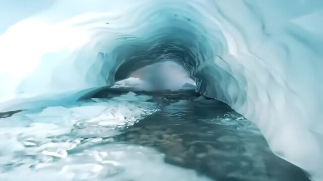 ice cave near Mount Mutnovsky in Kamchatka, Russia.