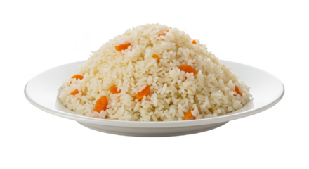 Isolated Pilaf PNG Image Rice Dish with Cooked Carrot and Transparent Background