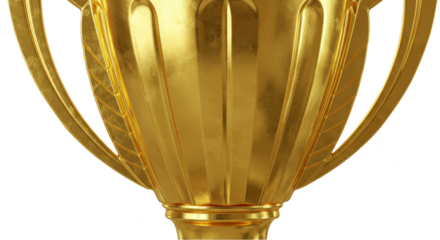Isolated Golden Trophy Cup Award Symbolizing Achievement in Transparent PNG
