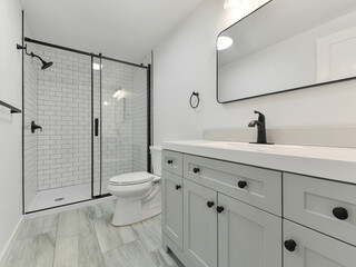 Modern residential bathroom interior